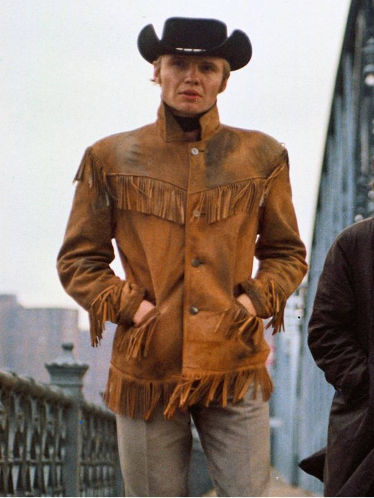 Jon Voight, fringed brown leather jacket, black cowboy hat, HD Phone Wallpaper