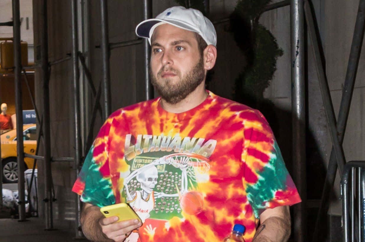 Jonah Hill, Lithuania basketball shirt, tie-dye, SD Desktop Wallpaper