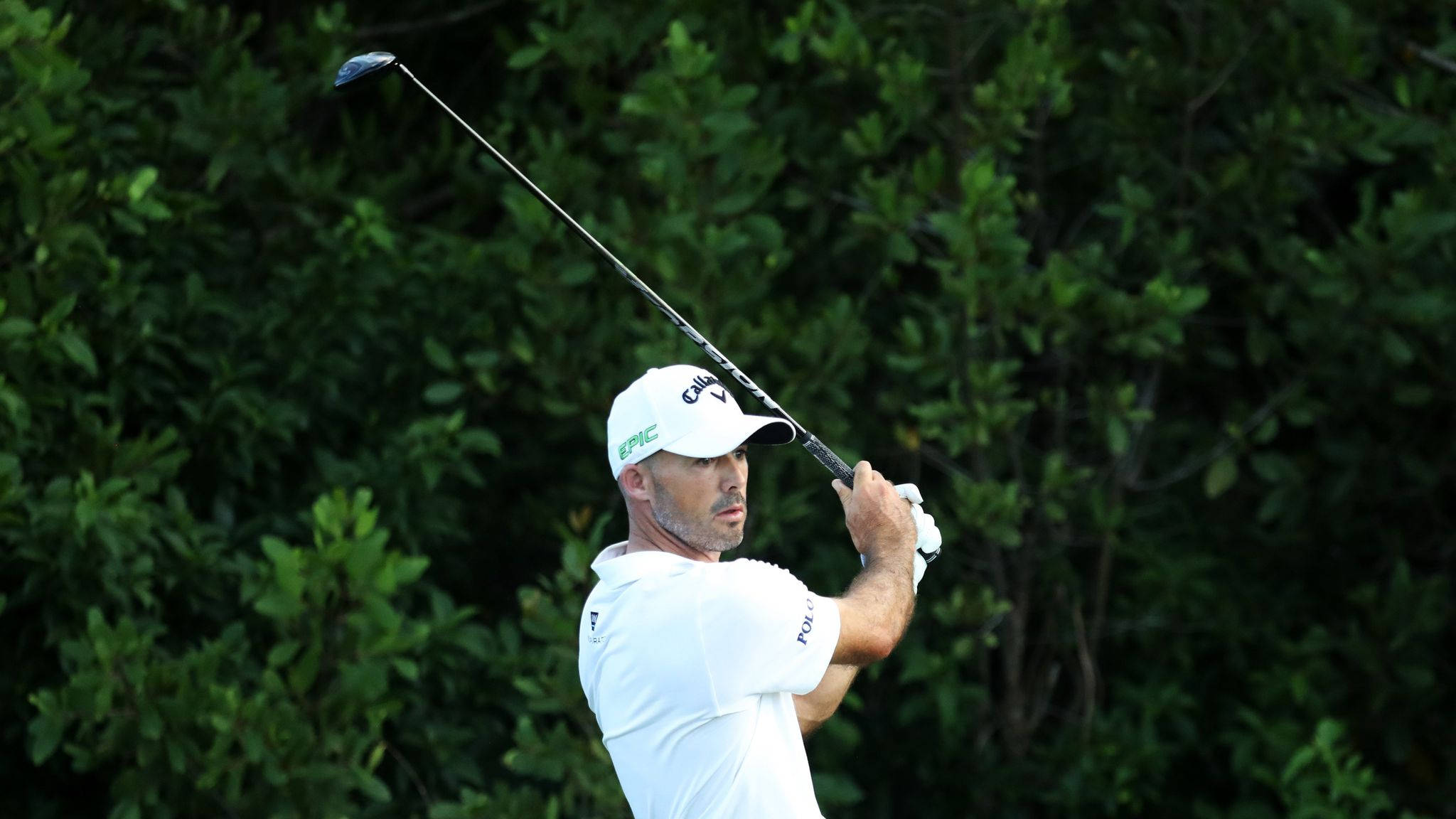 Jonathan Byrd, golf club, white shirt, Full HD Desktop Wallpaper