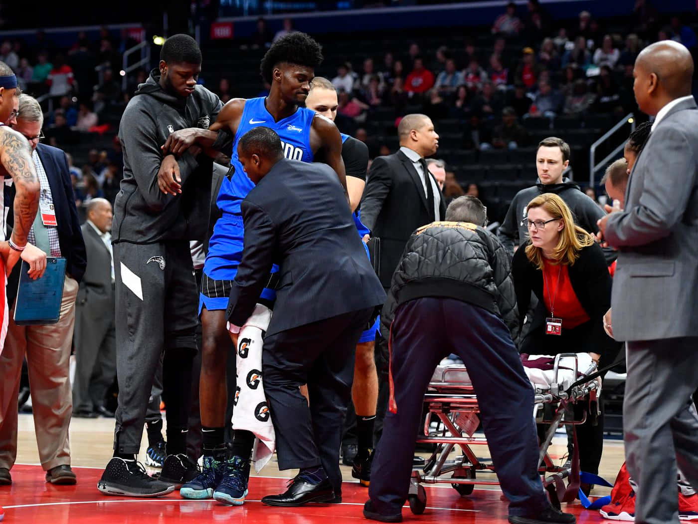Jonathan Isaac, knee injury, blue jersey, HD Desktop Wallpaper