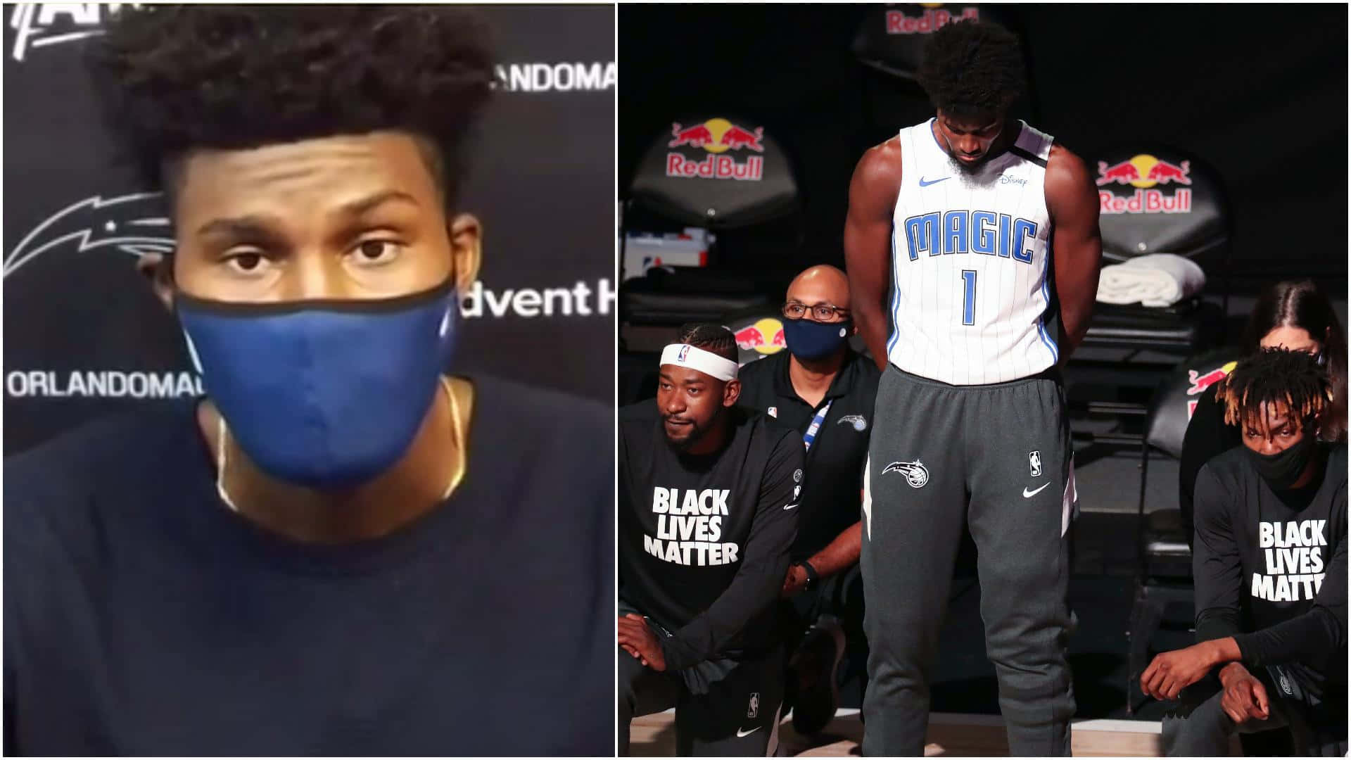 Jonathan Isaac, blue mask, Black Lives Matter shirts, Full HD Desktop Wallpaper