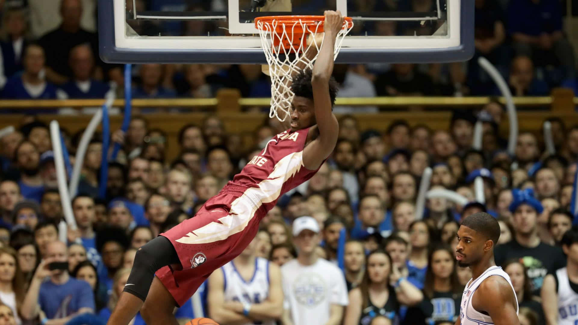 Jonathan Isaac, maroon jersey, dunk, Full HD Desktop Wallpaper