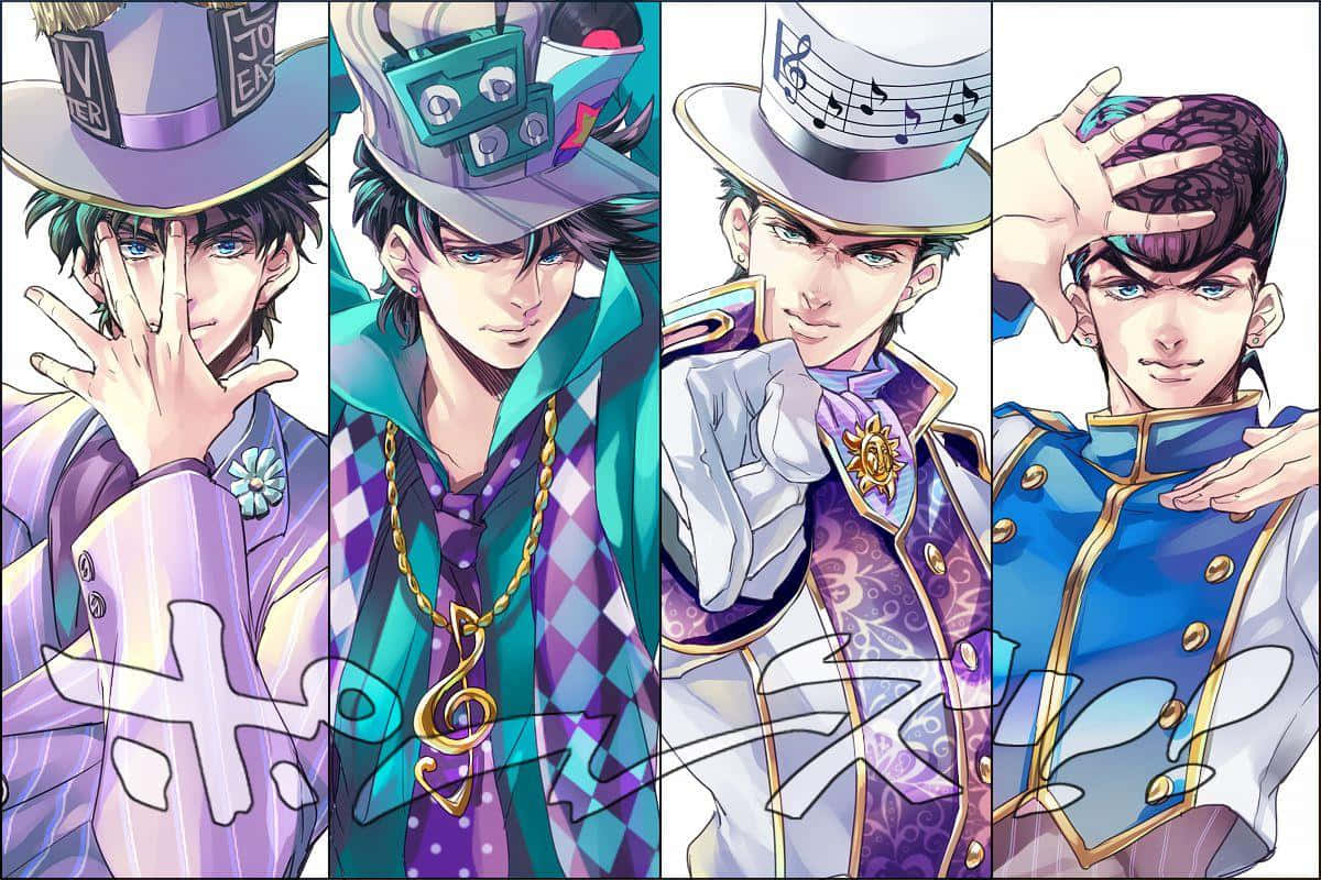 Jonathan Joestar, anime characters, elaborate costumes, SD Desktop Wallpaper