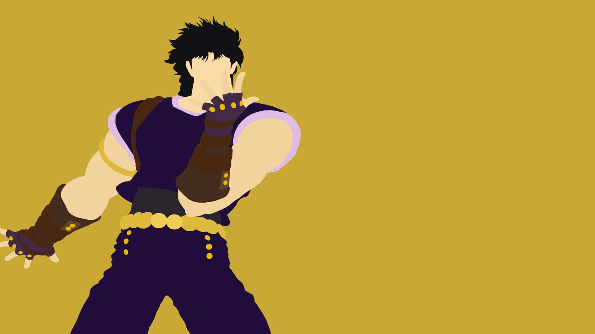 Jonathan Joestar, purple gear, mustard yellow background, Full HD Desktop Wallpaper