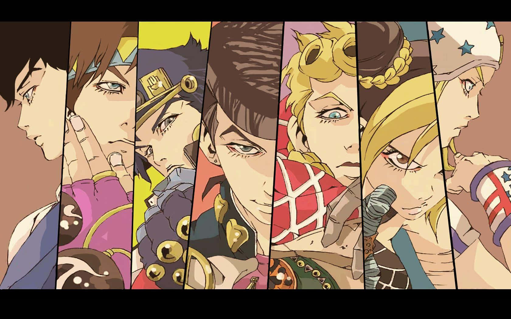 Jonathan Joestar, anime characters, vibrant vertical panels, HD Desktop Wallpaper