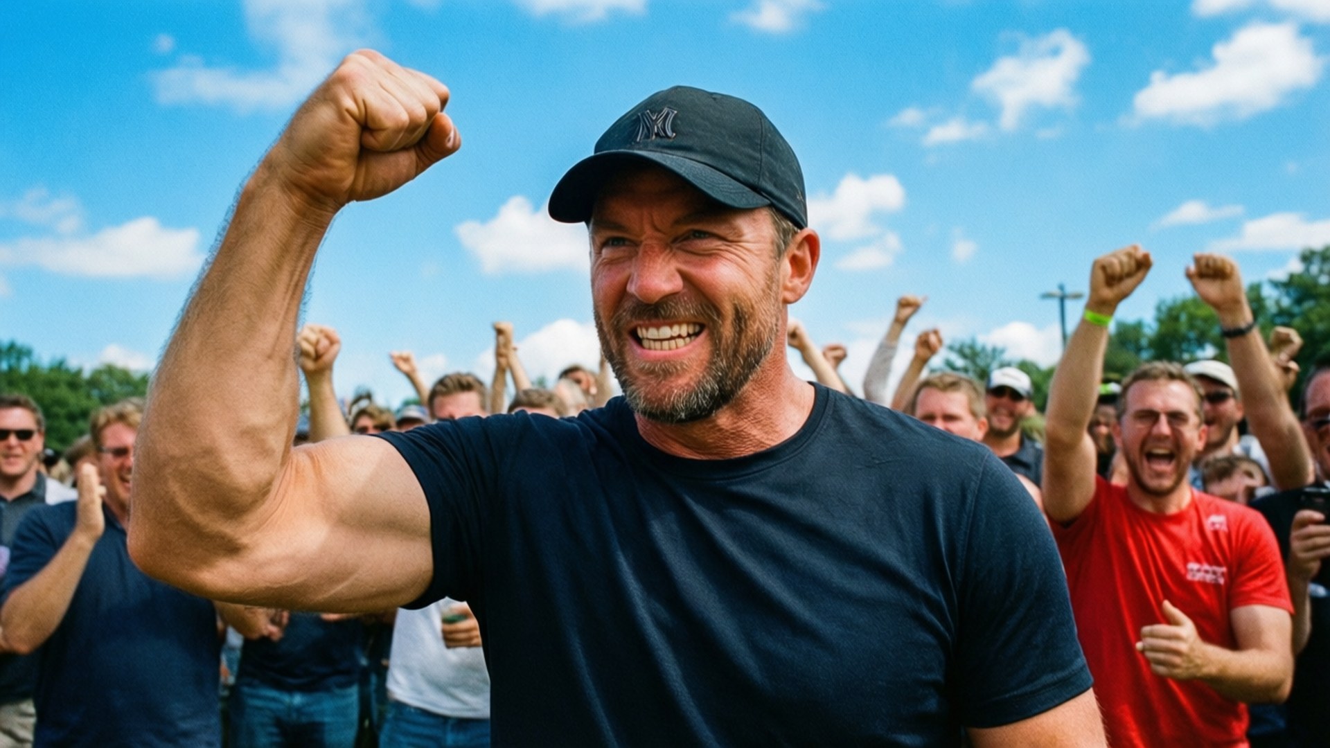 Jonathan Kaye, fist pump, celebrating, Full HD Desktop Wallpaper