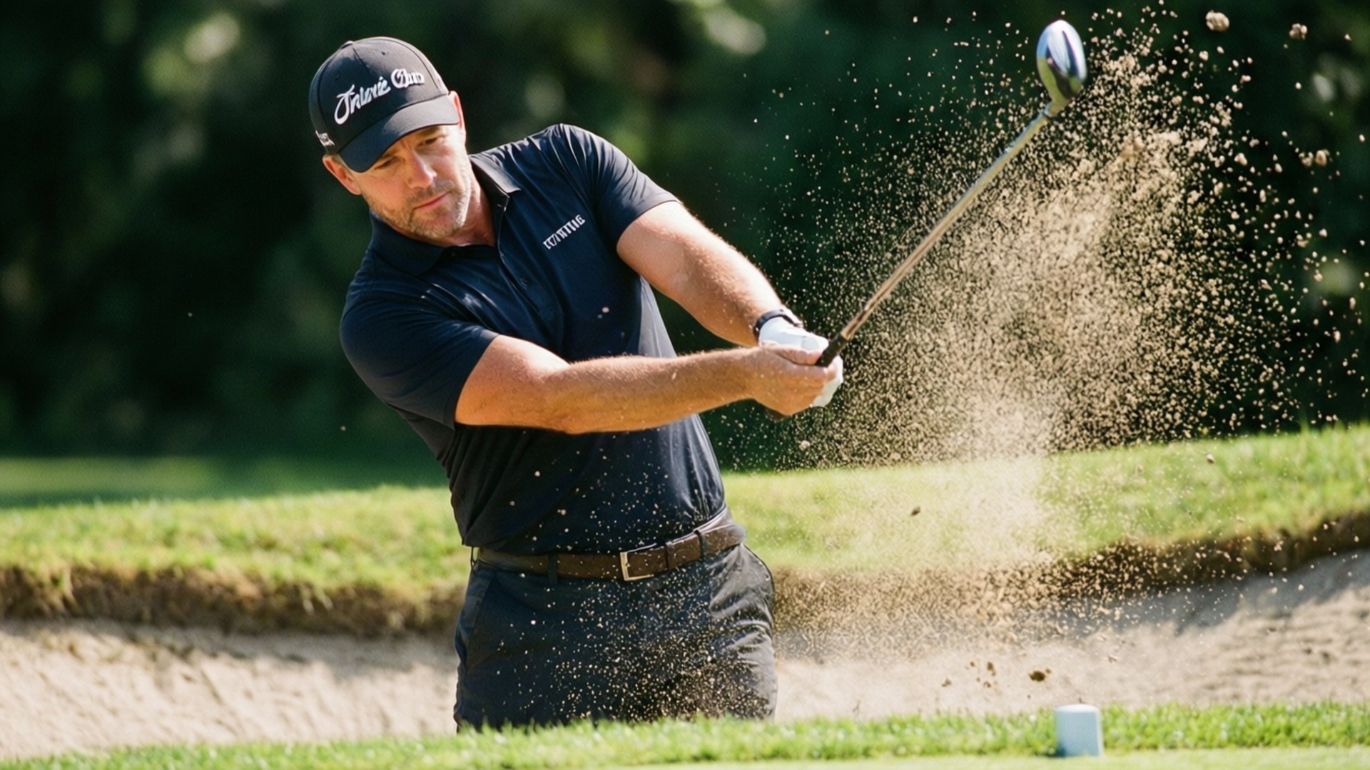 Jonathan Kaye, bunker, sand explosion, Full HD Desktop Wallpaper