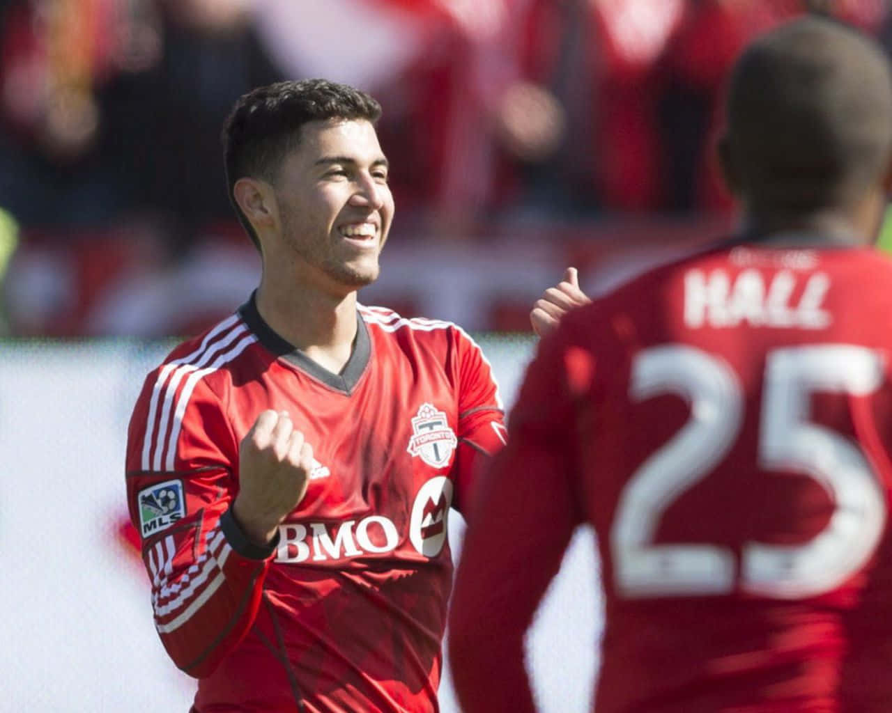 Jonathan Osorio, red jersey, clenched fist, HD Desktop Wallpaper