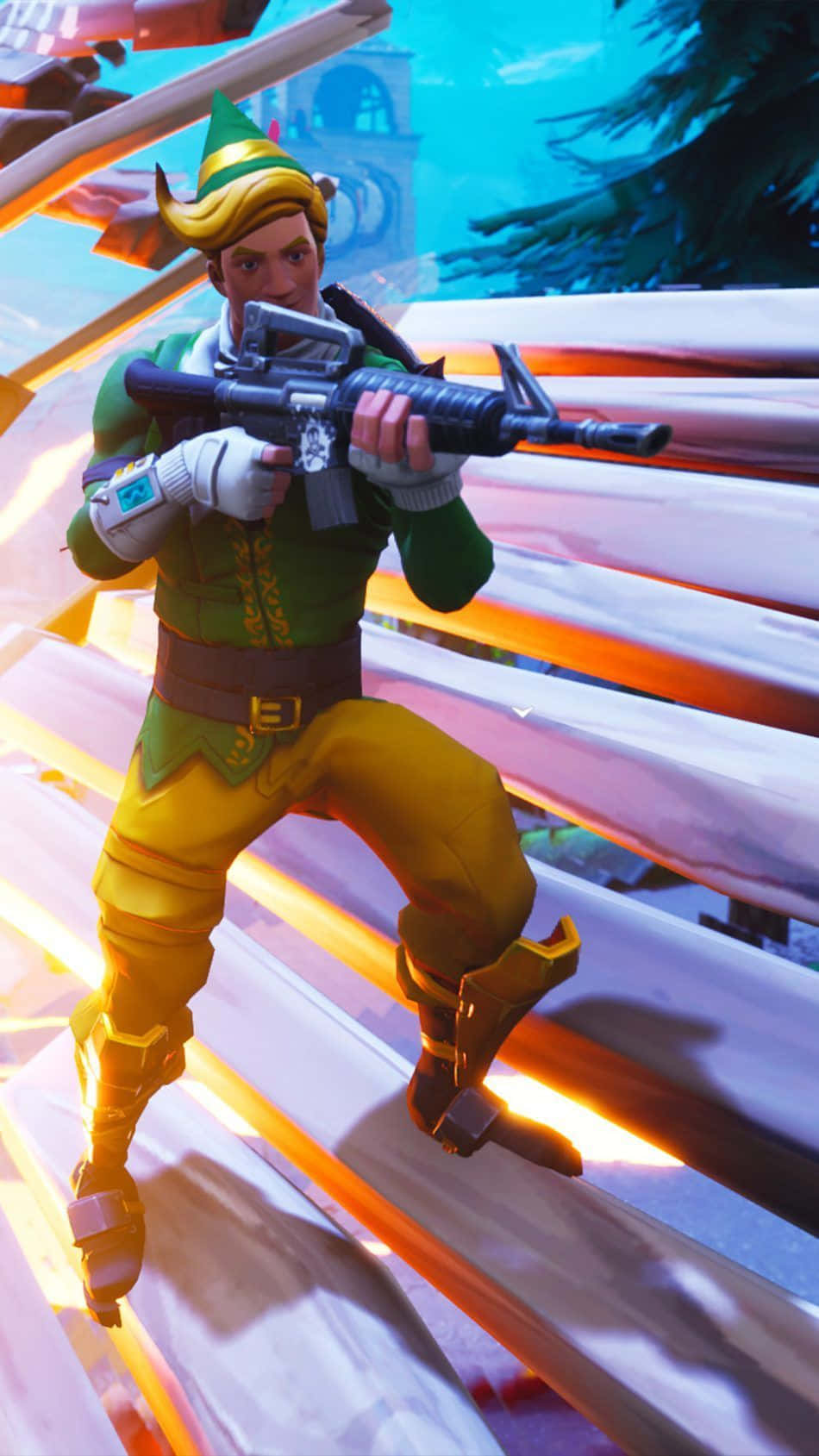 Jonesy, Fortnite, green and yellow gear, HD Phone Wallpaper