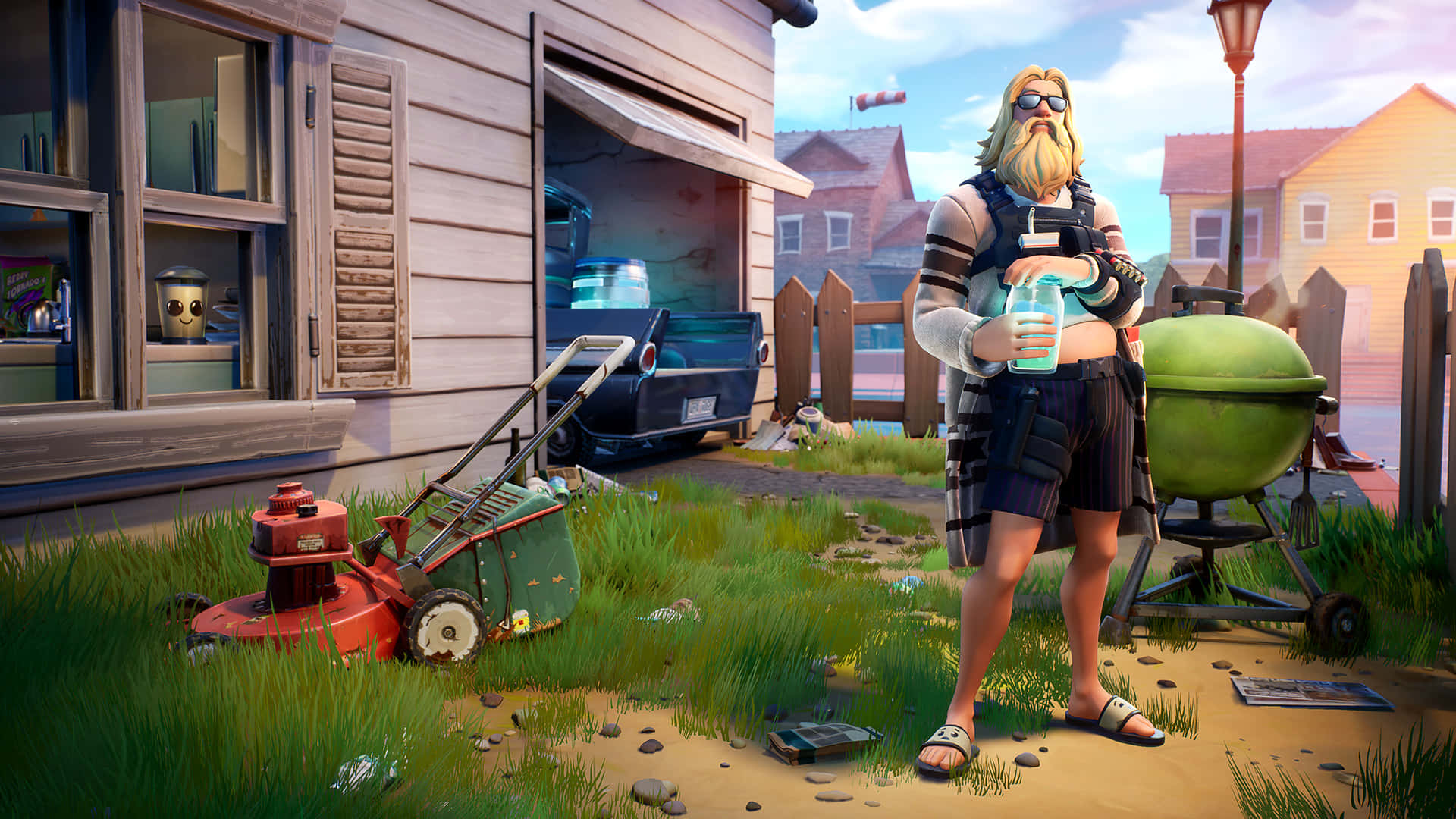 Jonesy, Fortnite, sunset, Full HD Desktop Wallpaper