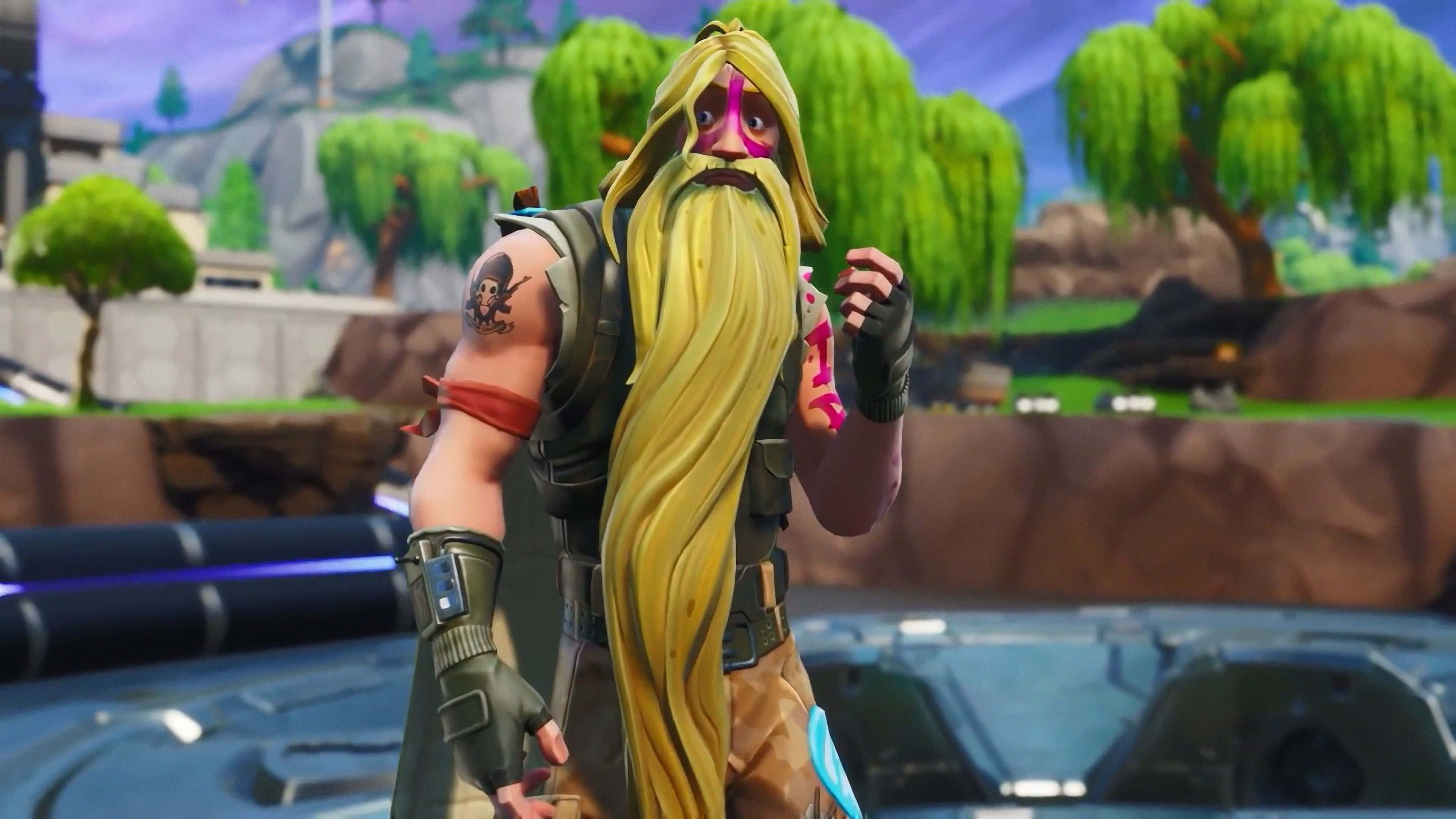 Jonesy Fortnite, Fortnite, long blonde hair, 4K Desktop Wallpaper