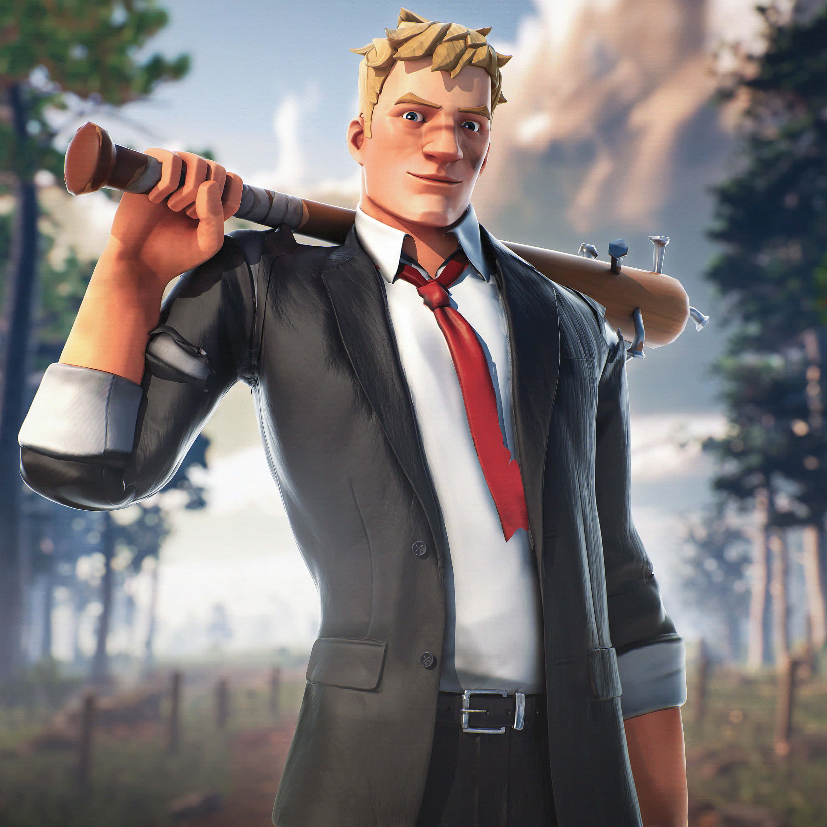 Jonesy Fortnite, Fortnite, red tie, 2K Desktop Wallpaper