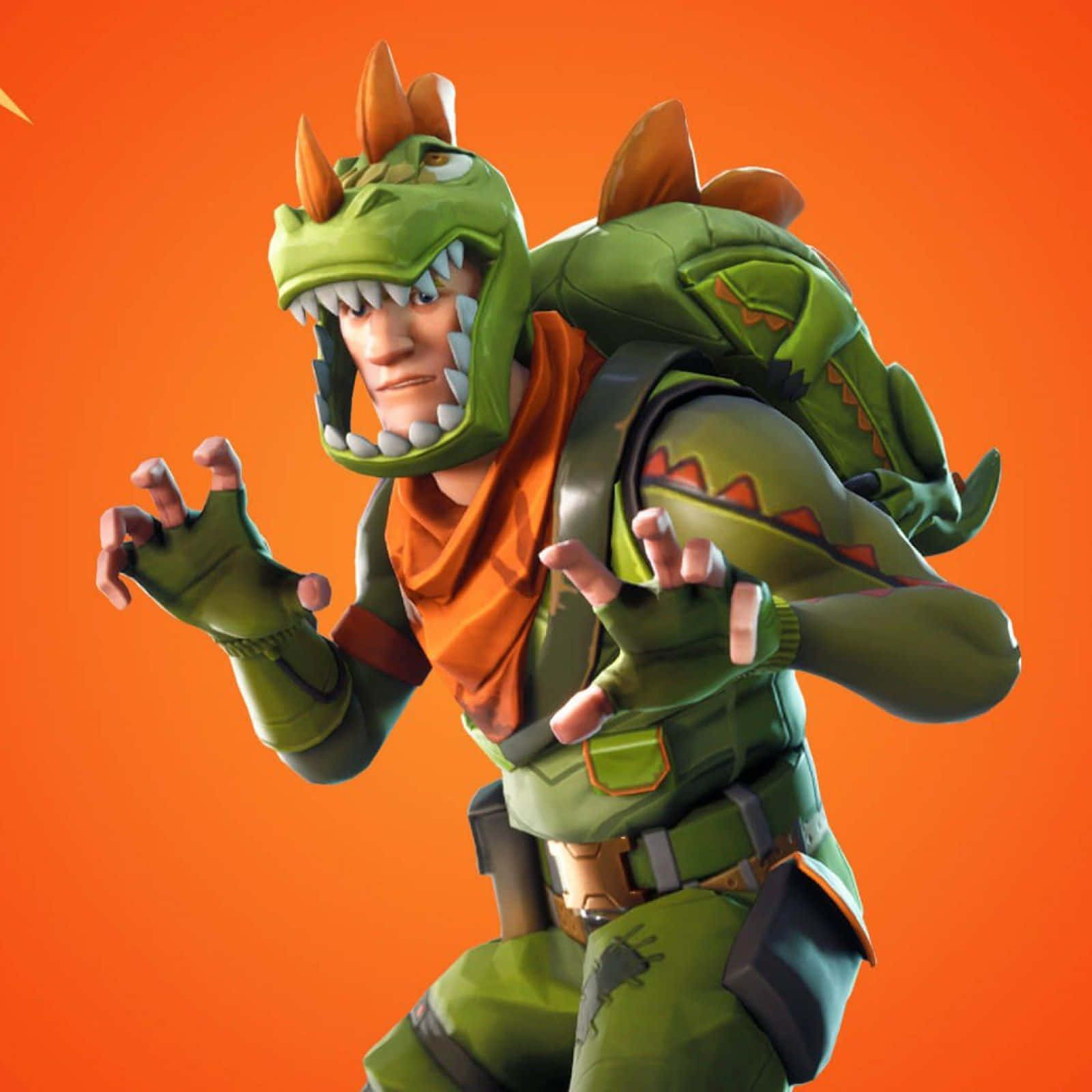 Jonesy, Fortnite, green dinosaur-themed outfit, HD Desktop Wallpaper