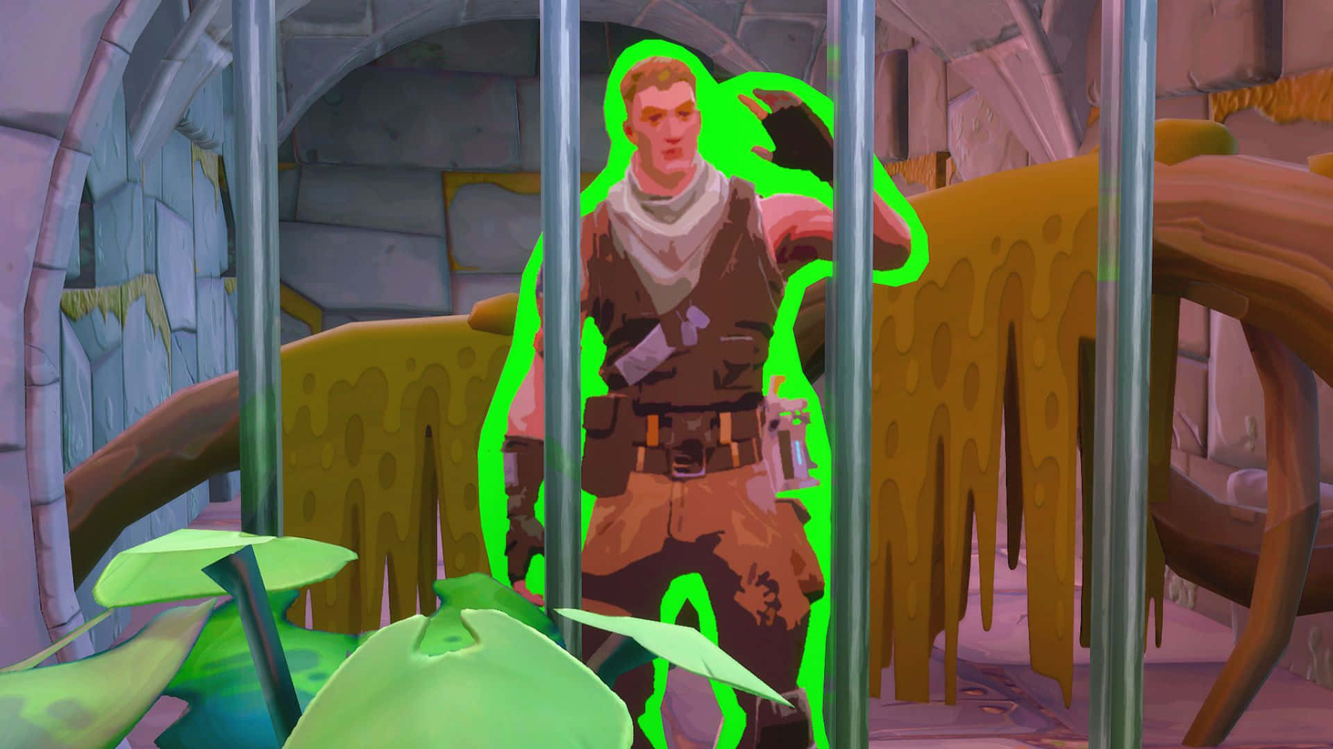 Jonesy, Fortnite, glowing green bars, Full HD Desktop Wallpaper