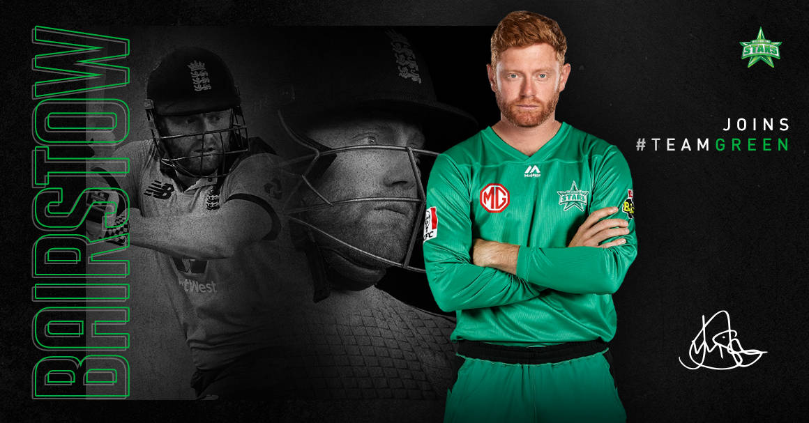 Jonny Bairstow, green uniform, black background, SD Desktop Wallpaper