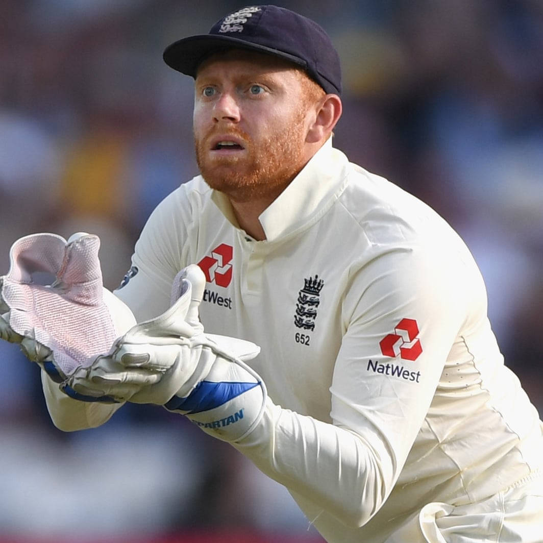 Jonny Bairstow, cricket wicketkeeper, white uniform, SD Desktop Wallpaper