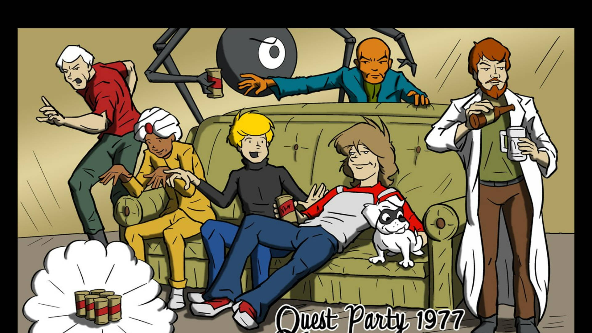 Jonny Quest, 1977, green couch, Full HD Desktop Wallpaper