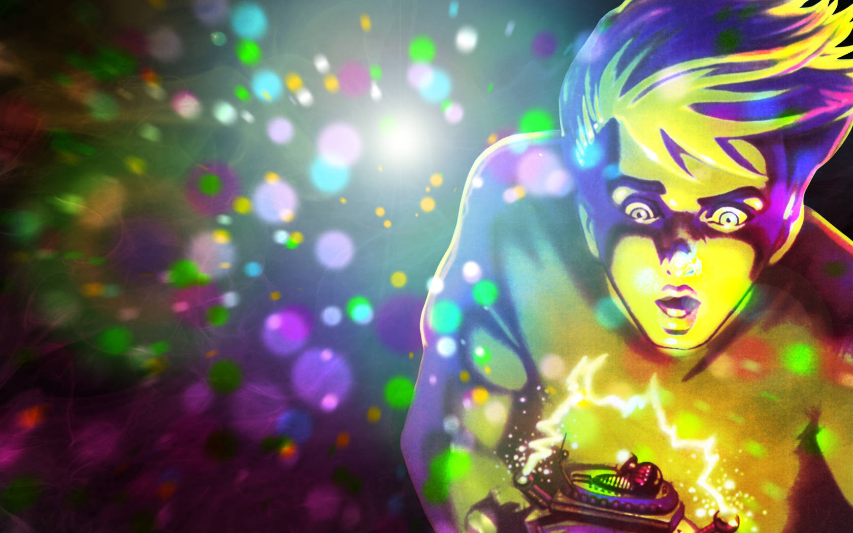 Jonny Quest, neon hair, glowing eyes, HD Desktop Wallpaper
