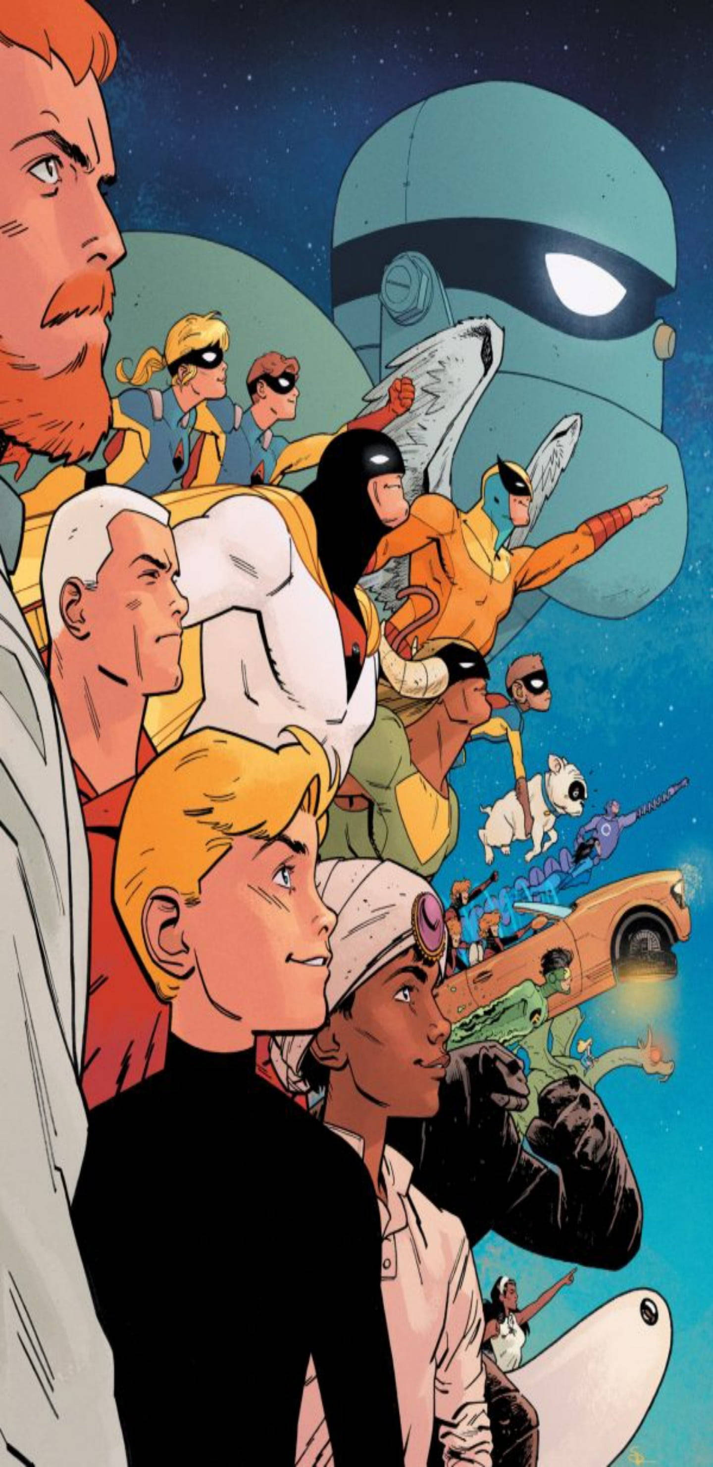 Jonny Quest, superheroes, starry night sky, 2K Phone Wallpaper