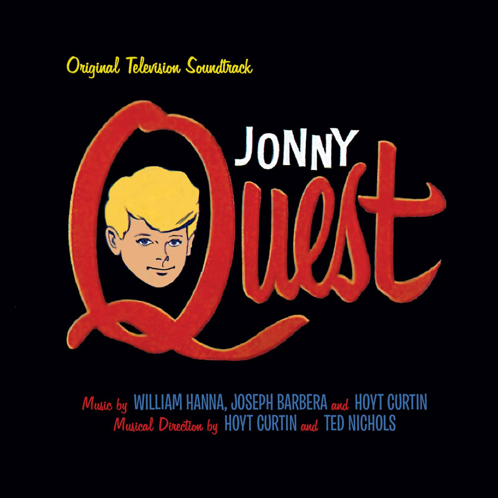Jonny Quest, black background, bold red stylized title, HD Desktop Wallpaper