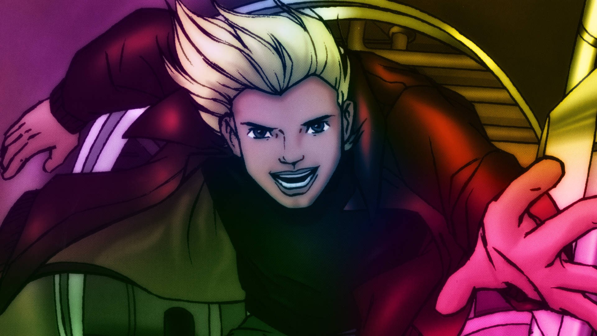 Jonny Quest, spiky blonde hair, intense expression, Full HD Desktop Wallpaper
