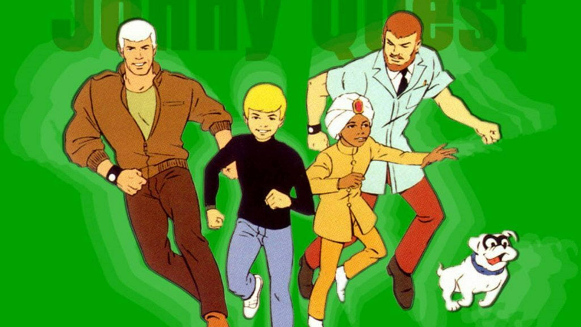 Jonny Quest, green, animated adventurers, Full HD Desktop Wallpaper