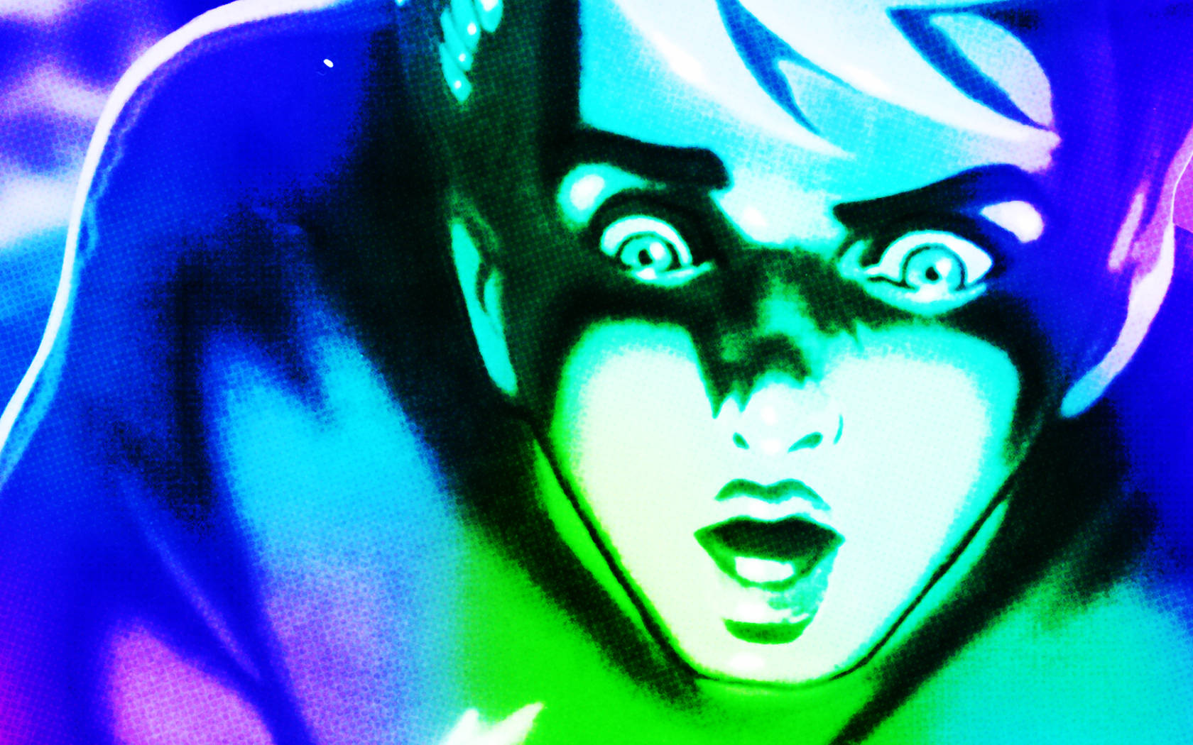 Jonny Quest, neon blue, neon green, HD Desktop Wallpaper