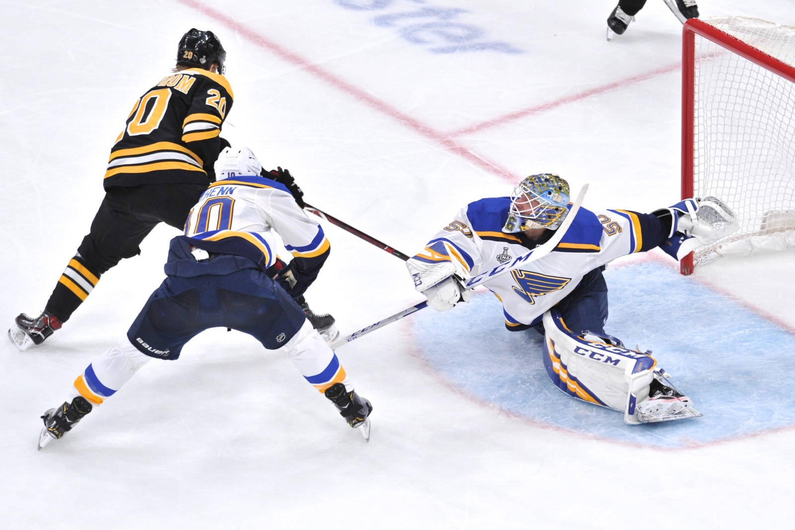 Jordan Binnington, blue and white, hockey goalie, HD Desktop Wallpaper