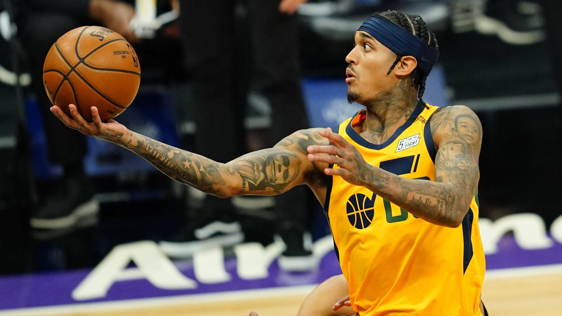 Jordan Clarkson, yellow jersey, basketball player, Full HD Desktop Wallpaper