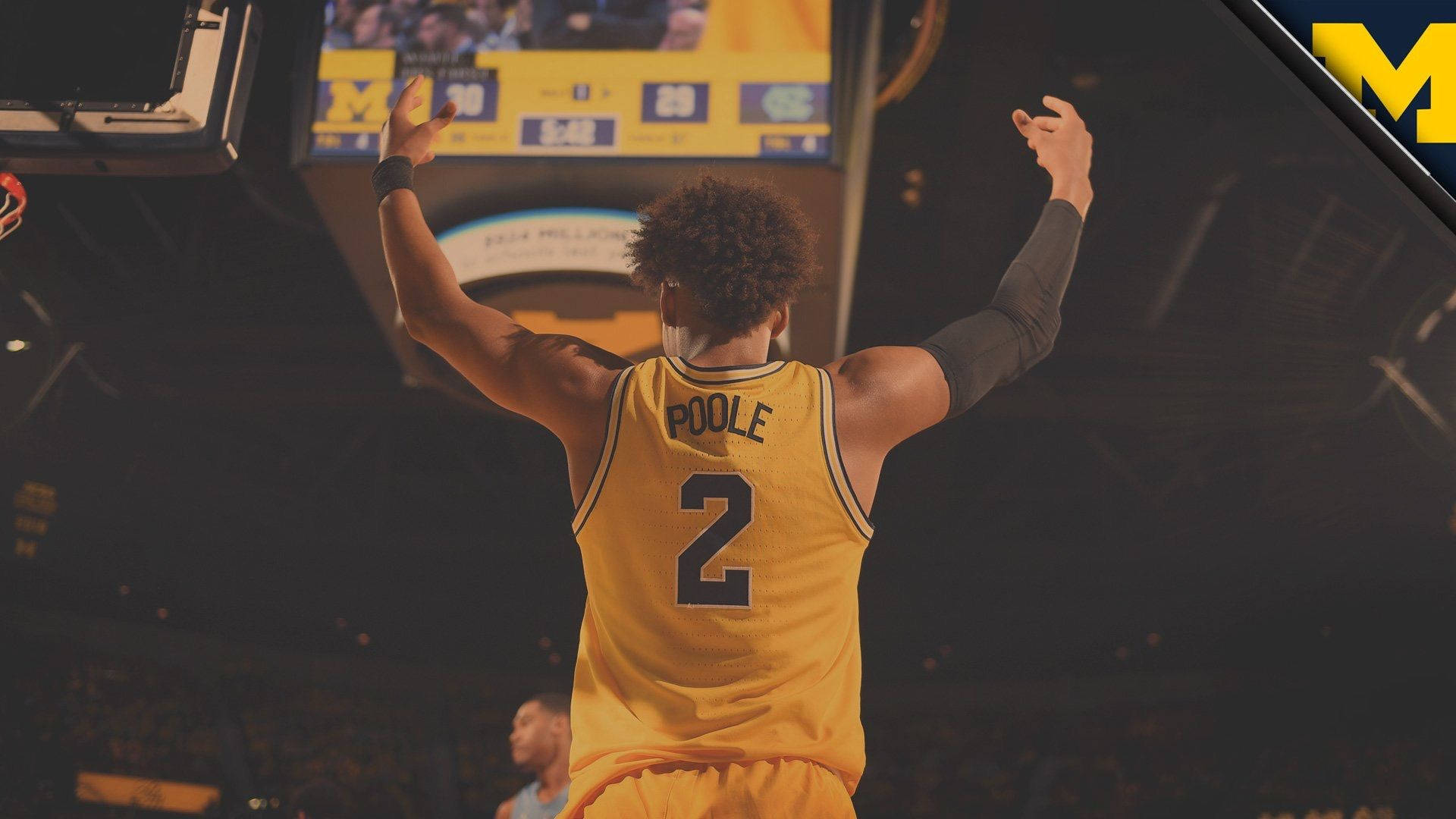 Jordan Poole, yellow jersey, number 2, Full HD Desktop Wallpaper