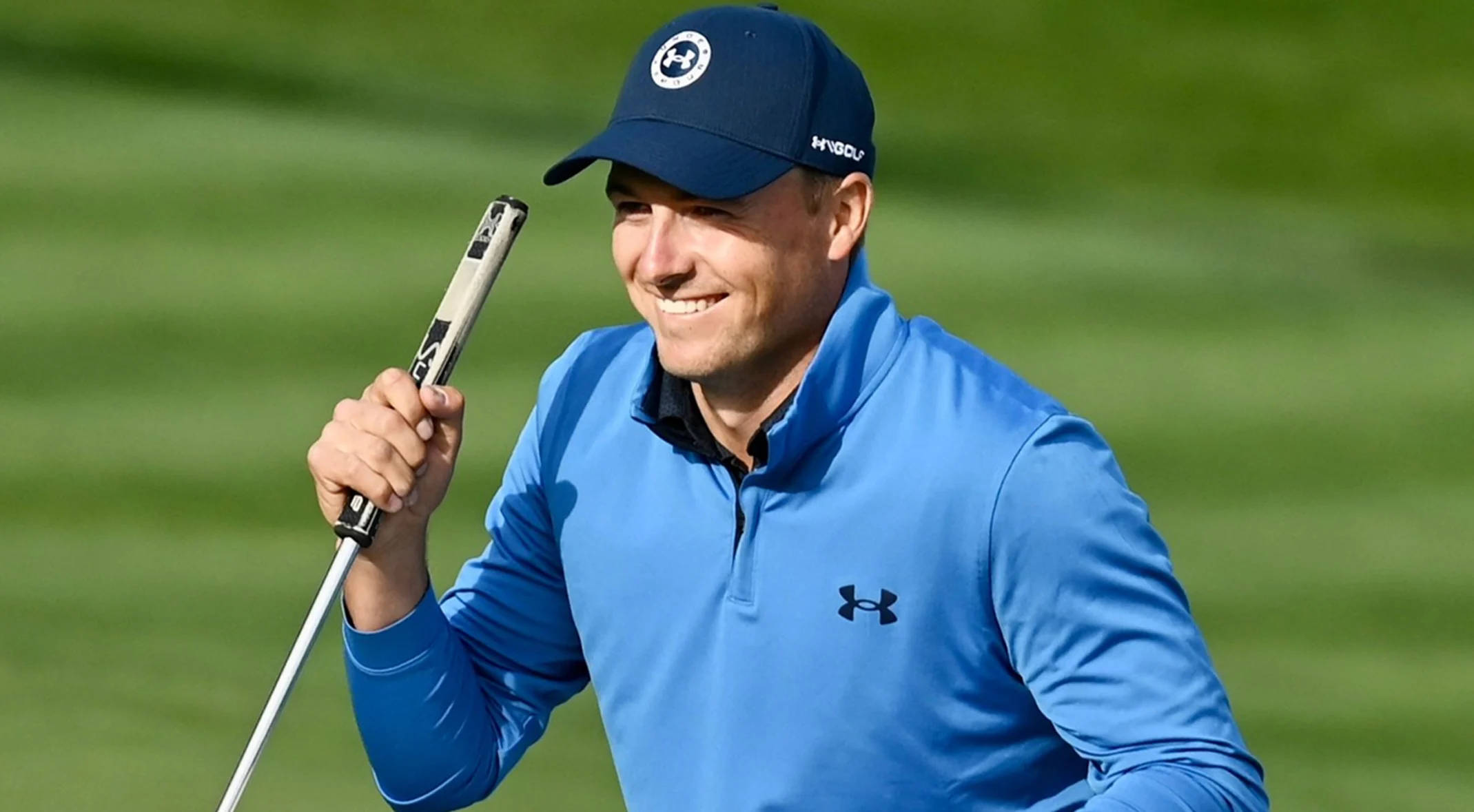 Jordan Spieth, blue cap, blue shirt, Full HD Desktop Wallpaper