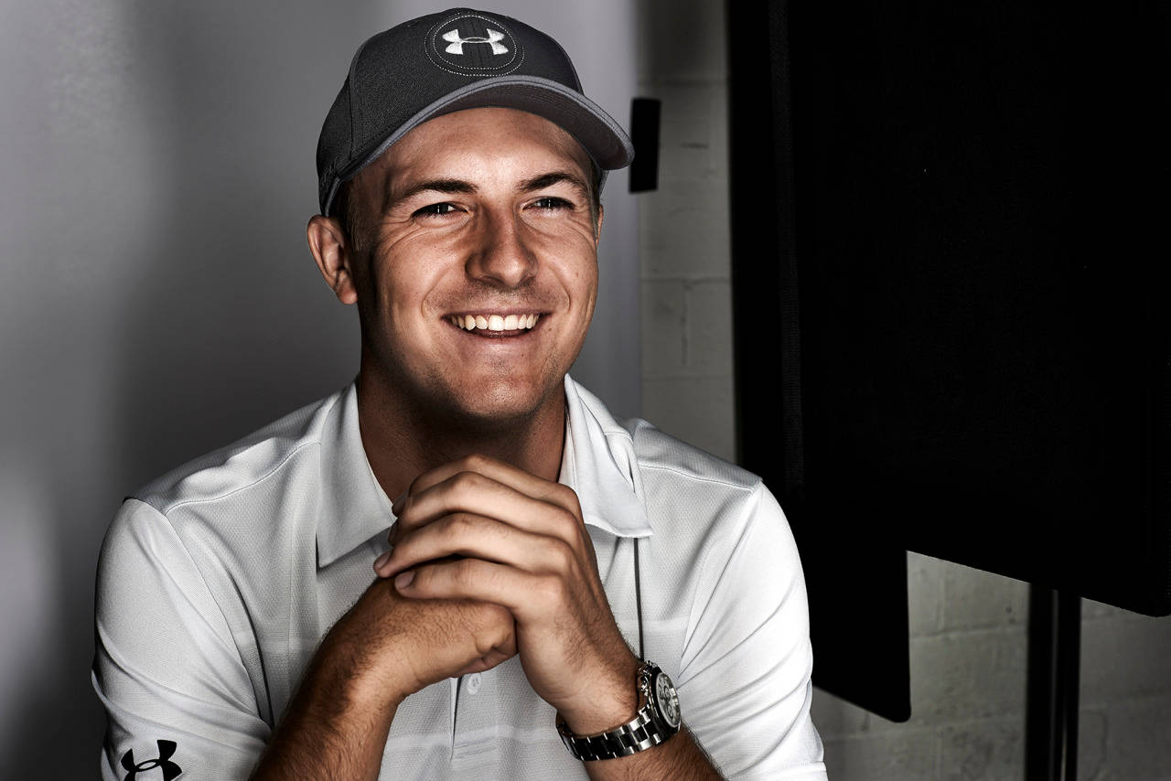 Jordan Spieth, white polo, cap, HD Desktop Wallpaper
