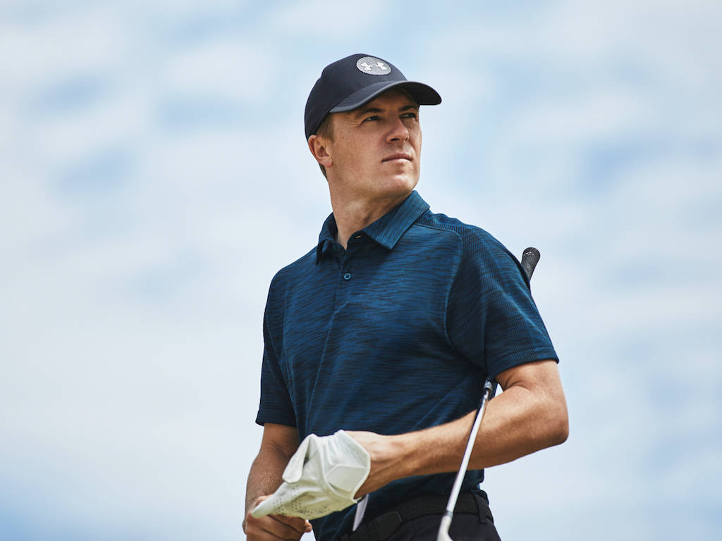Jordan Spieth, navy polo, cap, SD Desktop Wallpaper