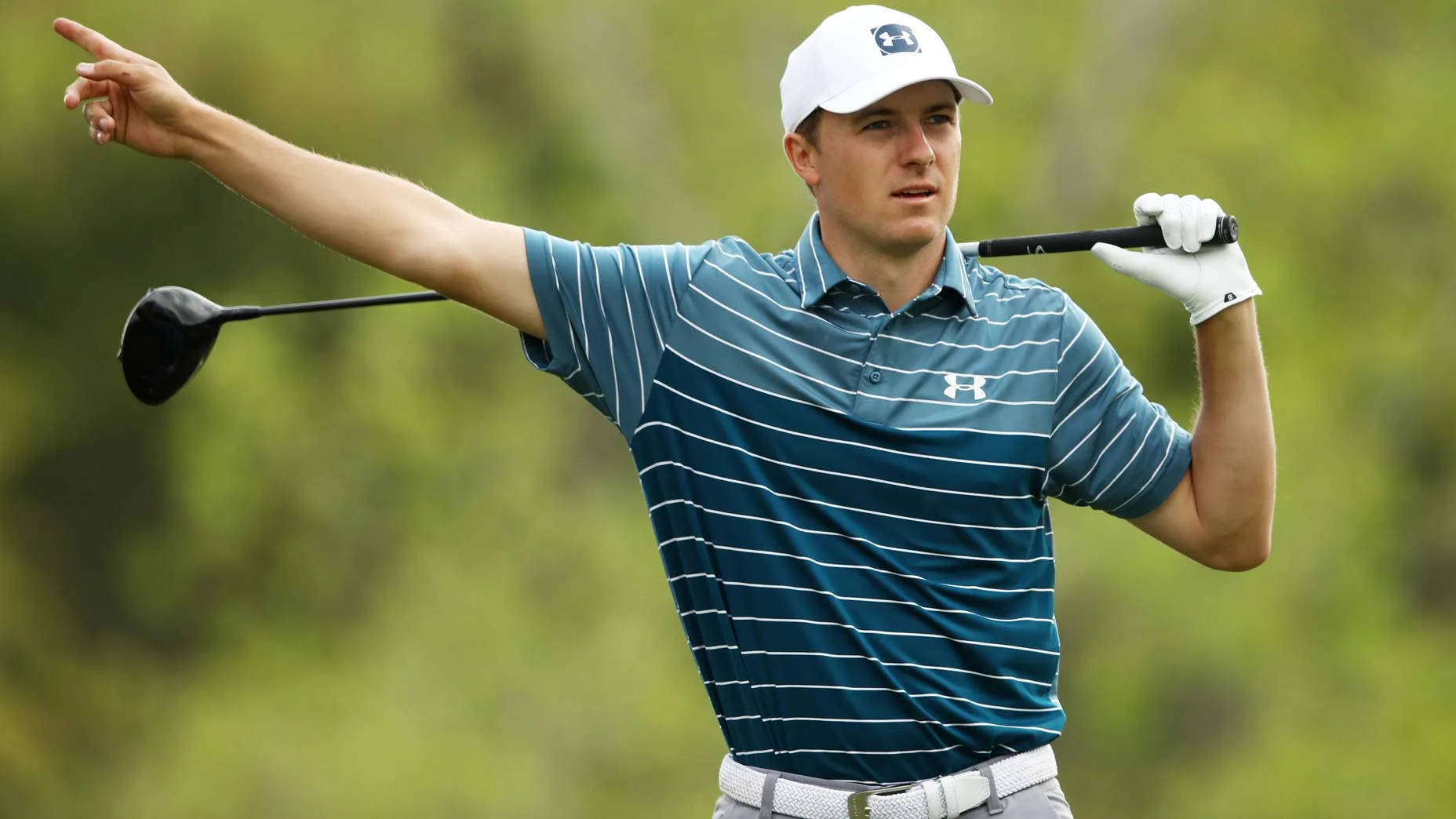 Jordan Spieth, driver, striped shirt, HD Desktop Wallpaper