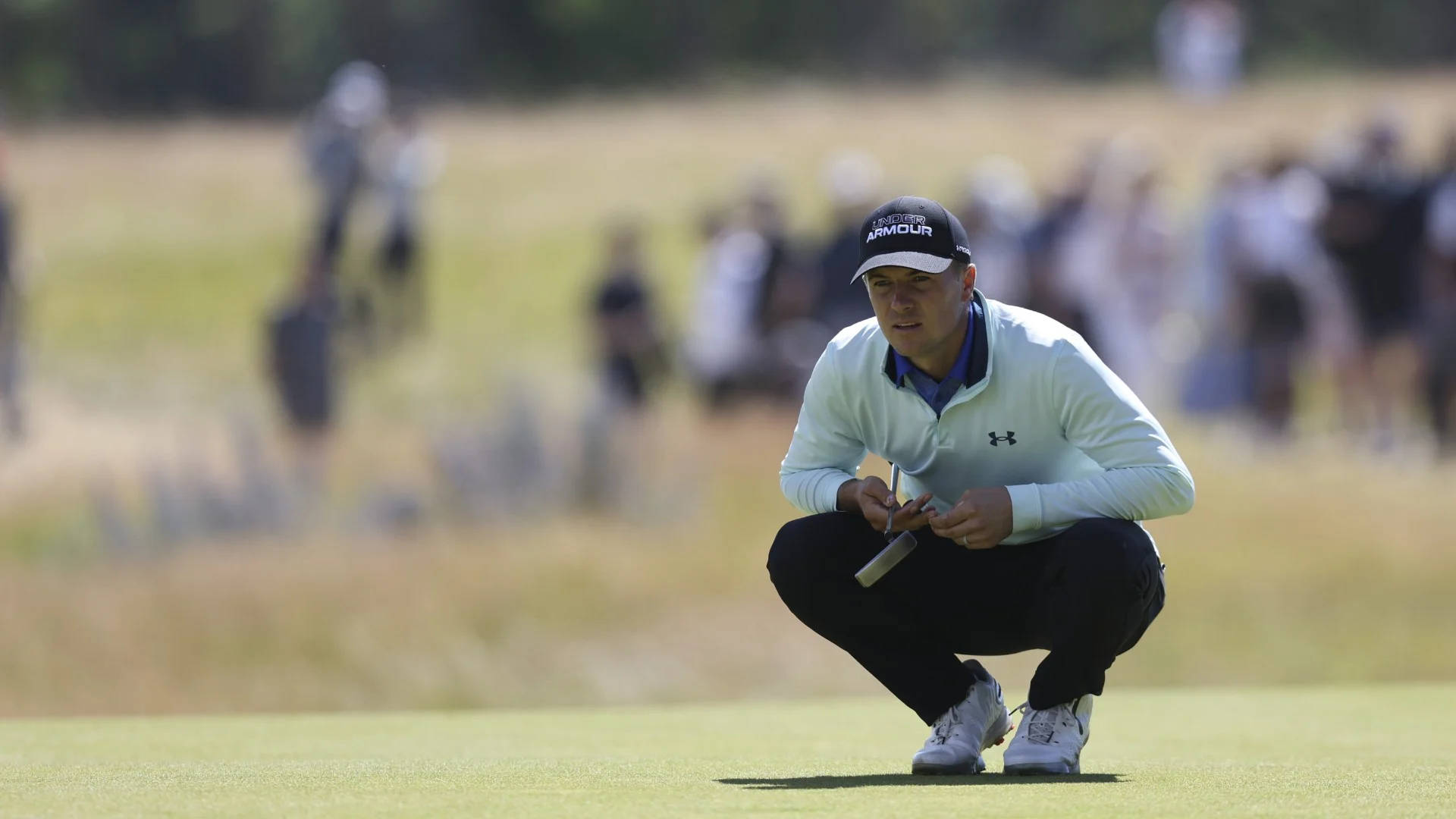 Jordan Spieth, putting green, sunlit, Full HD Desktop Wallpaper
