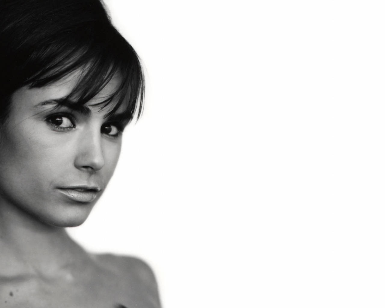 Jordana Brewster, black and white, portrait, HD Desktop Wallpaper
