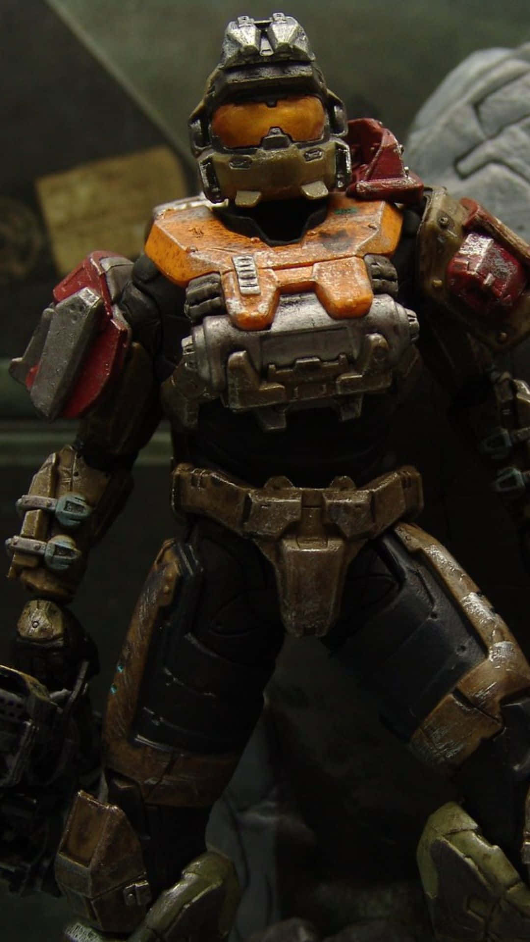 Jorge-052, orange and black combat gear, heavily armored soldier, Full HD Phone Wallpaper