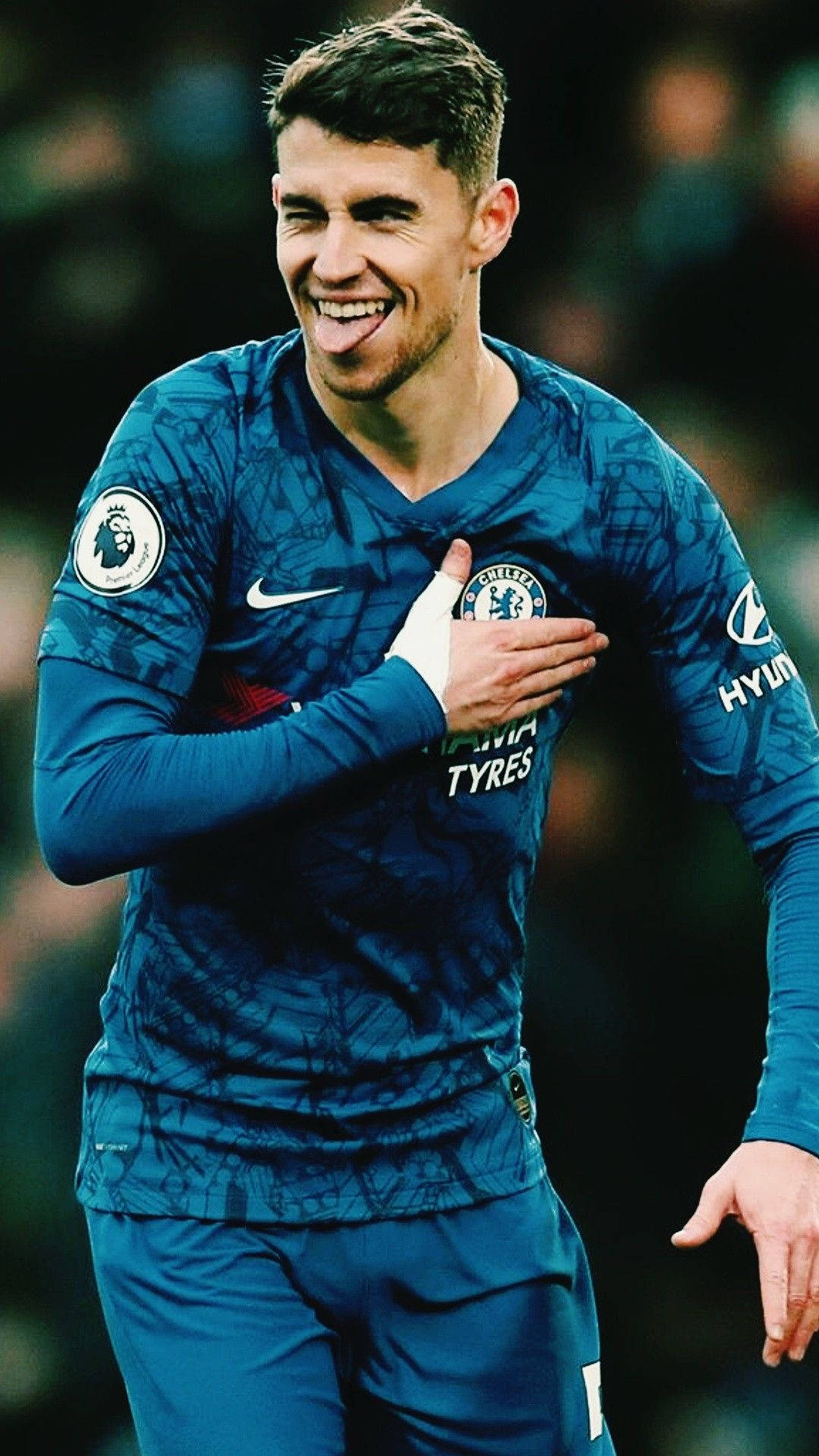 Jorge Luiz Frello Filho, blue Chelsea jersey, laughing, Full HD Phone Wallpaper
