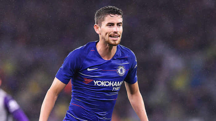Jorge Luiz Frello Filho, blue Chelsea jersey, rain, SD Desktop Wallpaper