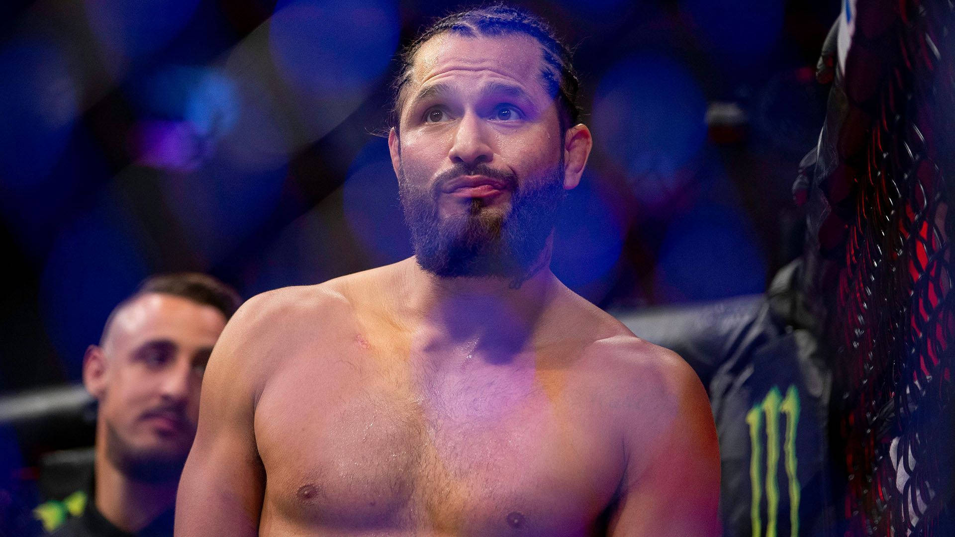 Jorge Masvidal, dimly lit octagon, bearded mixed martial artist, Full HD Desktop Wallpaper