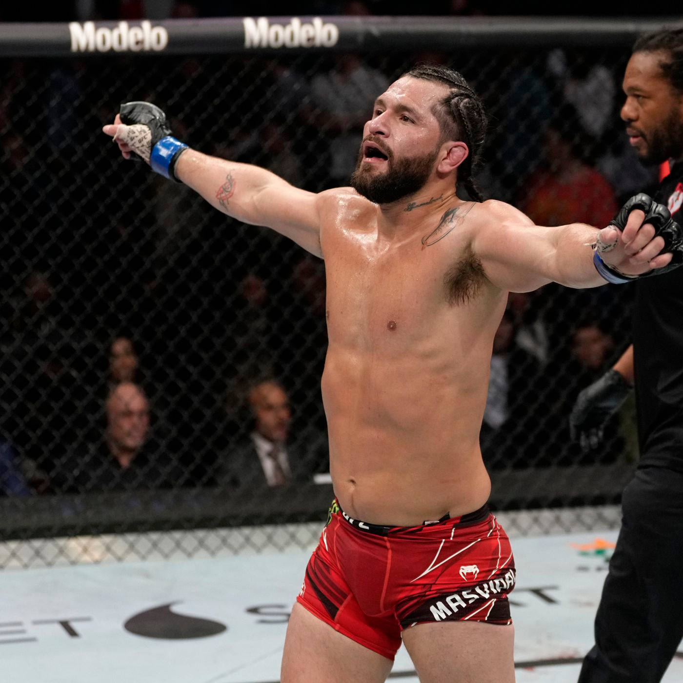 Jorge Masvidal, octagon cage, lit, HD Desktop Wallpaper