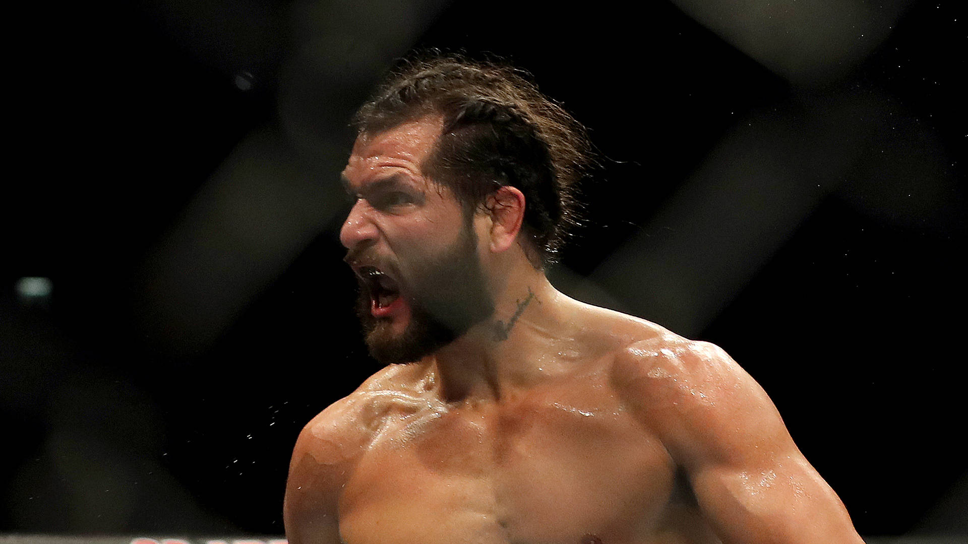 Jorge Masvidal, octagon cage, dimly lit, Full HD Desktop Wallpaper