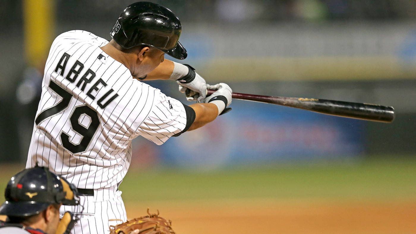 Jose Abreu, number 79, pinstripe uniform, HD Desktop Wallpaper
