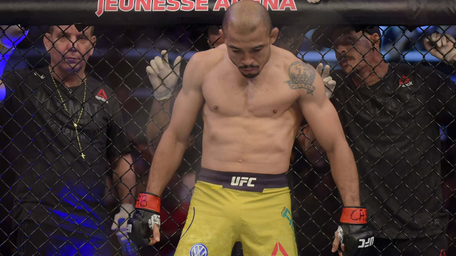 José Aldo, UFC fighter, yellow shorts, HD Desktop Wallpaper