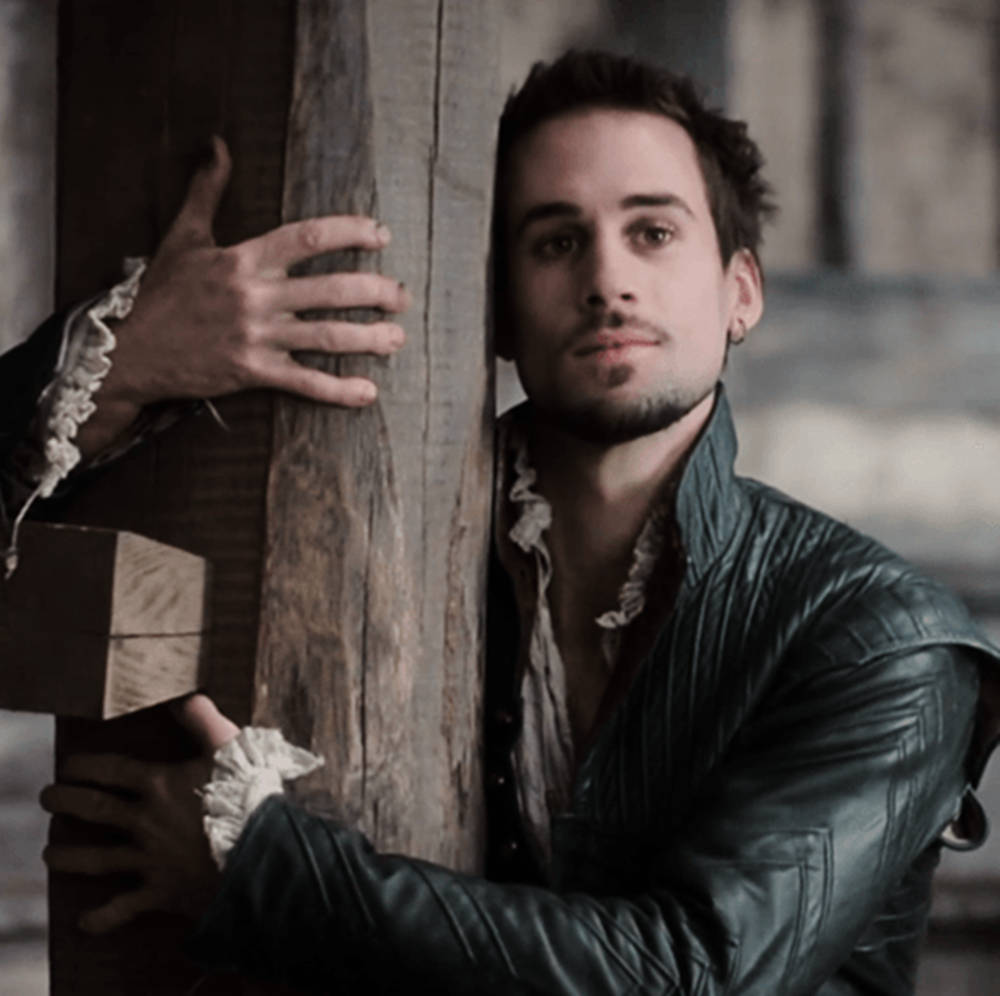 Joseph Fiennes, dark leather jacket, ruffled shirt, SD Desktop Wallpaper