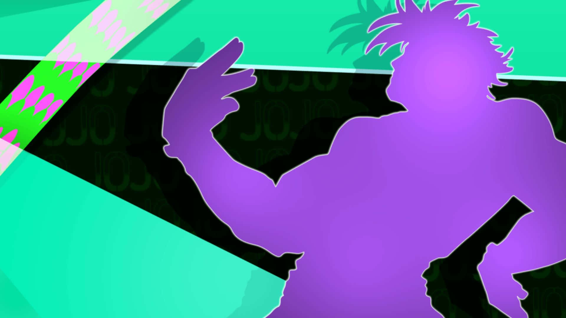 Joseph Joestar, spiky-haired anime character, vibrant purple silhouette, Full HD Desktop Wallpaper