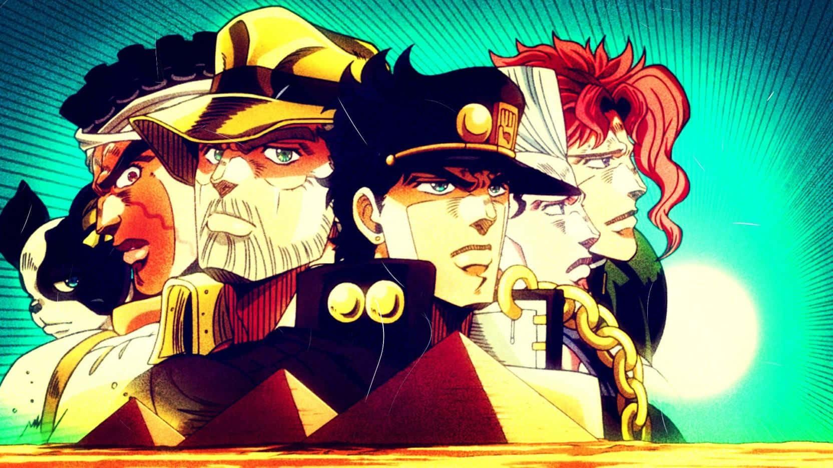 Joseph Joestar, anime illustration, bold outlines, HD Desktop Wallpaper