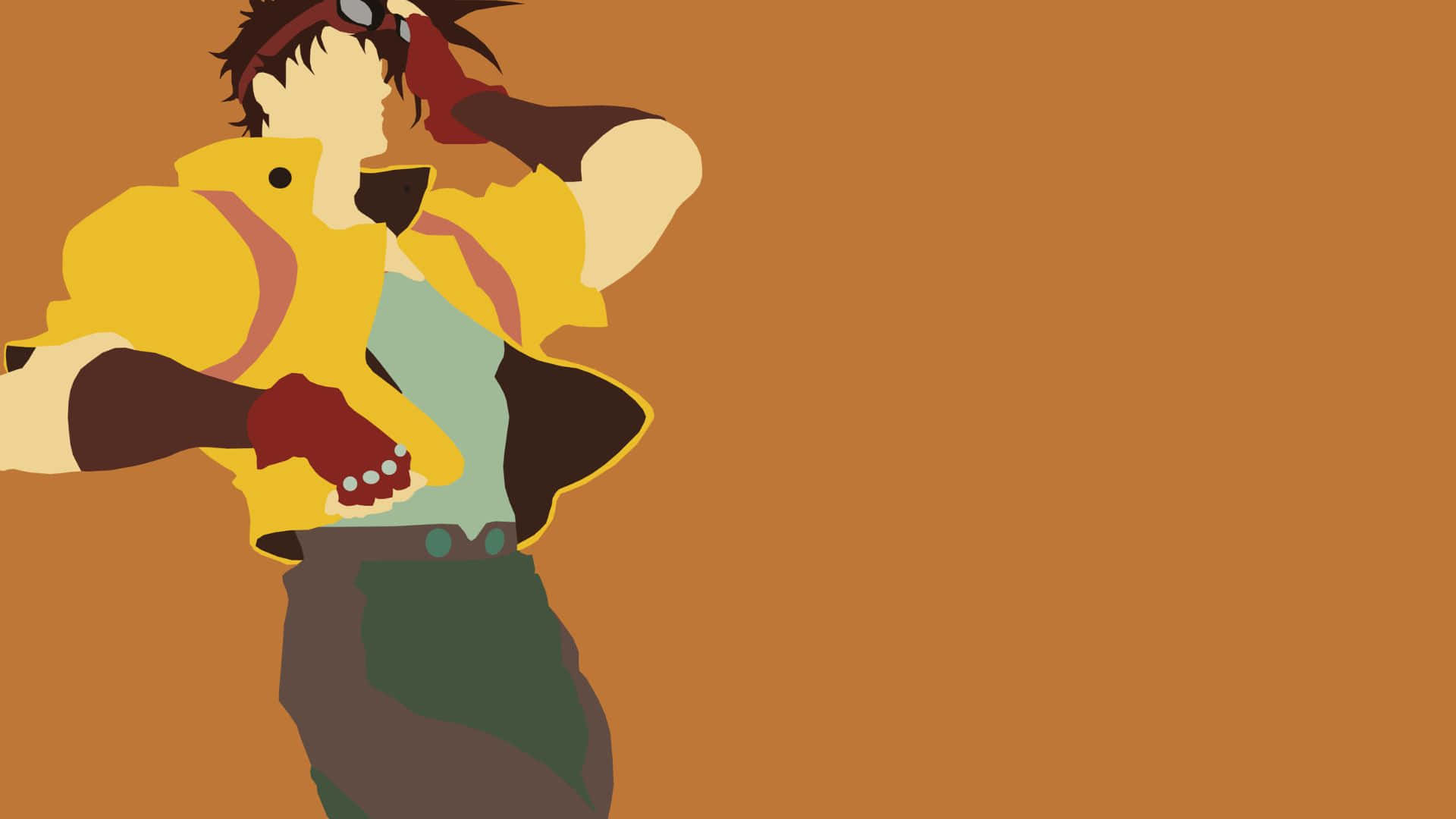 Joseph Joestar, yellow jacket, red gloves, Full HD Desktop Wallpaper
