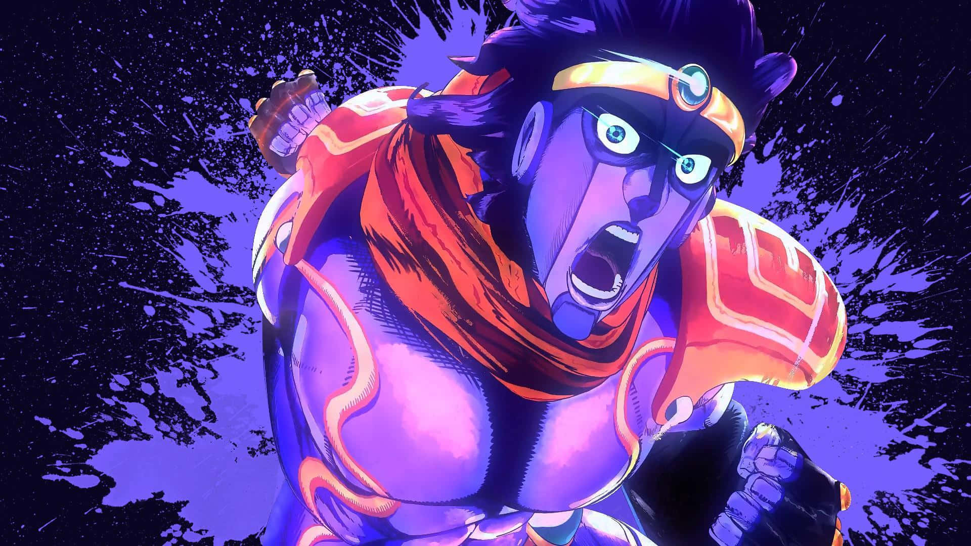 Joseph Joestar, purple skin, orange armor, Full HD Desktop Wallpaper