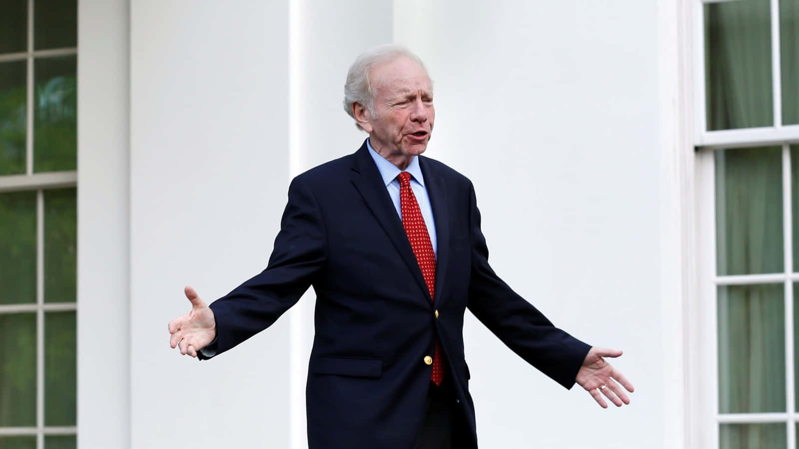 Joseph Lieberman, dark suit, red tie, HD Desktop Wallpaper